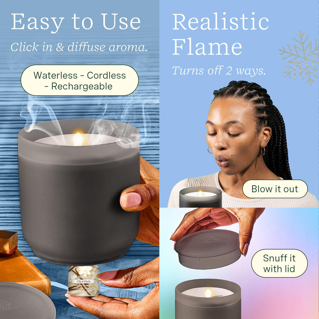 Lifelines Flameless Diffuser Winter Edition Gift Set – 2 ClickWick Blends