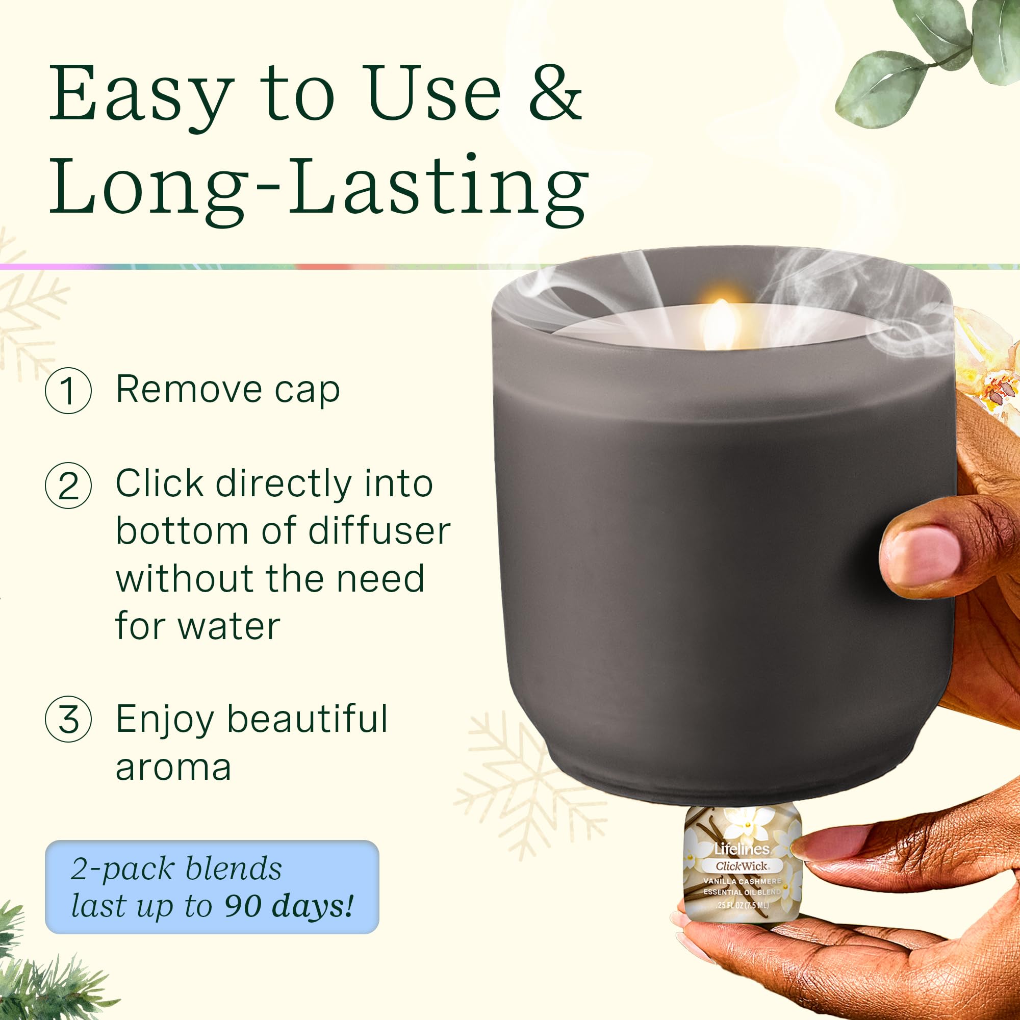 Lifelines Flameless Diffuser Winter Edition Gift Set – 2 ClickWick Blends