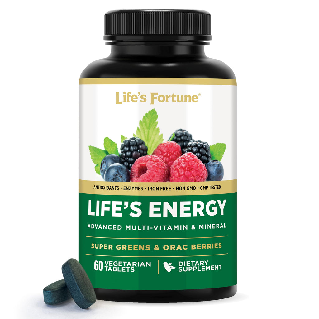 Life's Energy Daily Multivitamin for Men & Women – Iron Free, Vegetarian | Immune & Energy Support