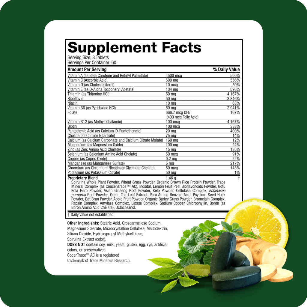 Life's Fortune Multivitamin & Mineral – 60 Tablets | All-Natural Energy & Whole-Food Formula