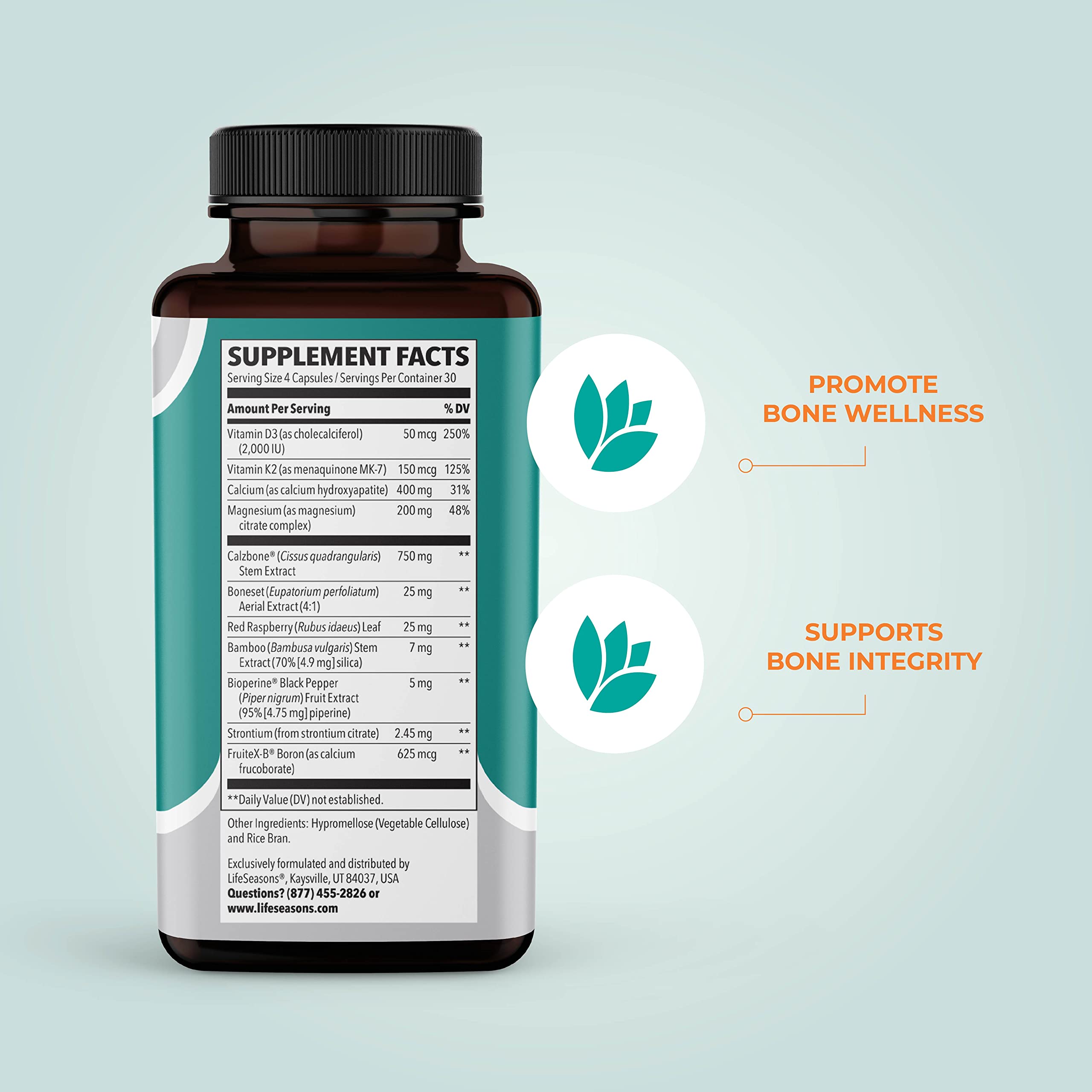 LifeSeasons Bone Densi-T | Osteo & Calcium Support | 120 Capsules