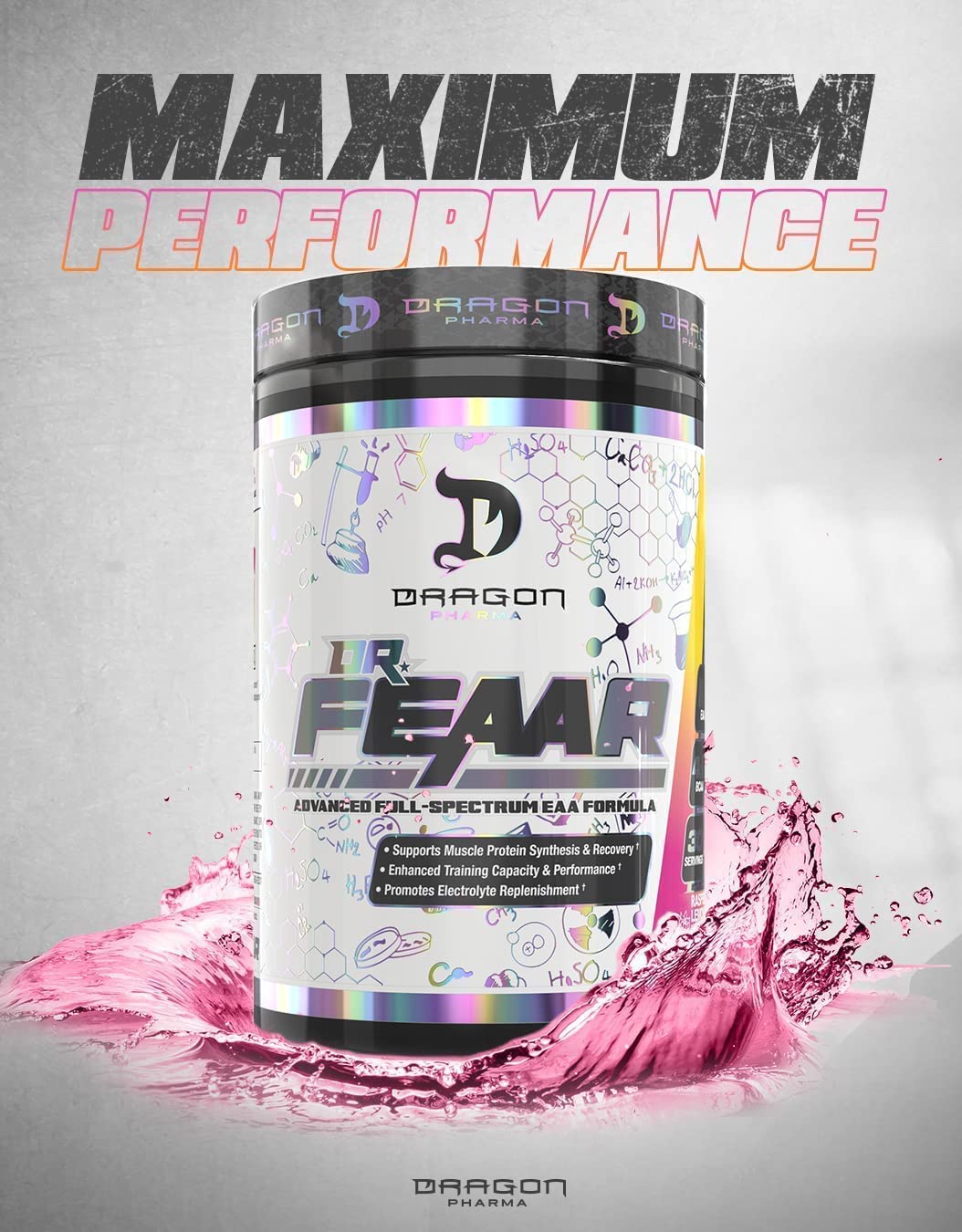 Dr. FEAAR Advanced Full-Spectrum EAA Matrix | Dragon Pharma – 30 Servings, Peach Guava