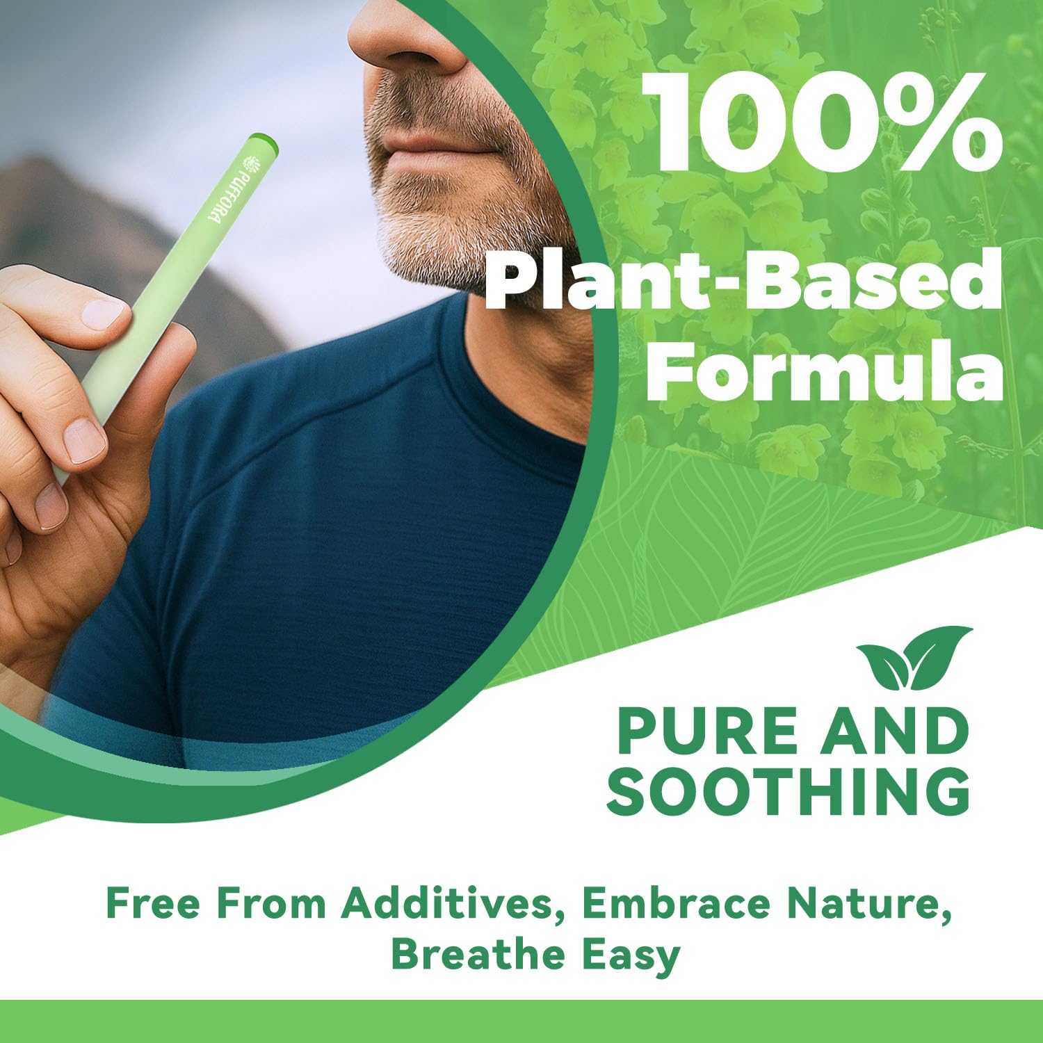 Herbal Diffuser Pen for Respiratory Wellness - Plant-Based Mullein & Mint