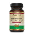 LIFETIME Resveratrol, Acai & CoQ10 – Veg Cap (Glass Bottle) 60 Count