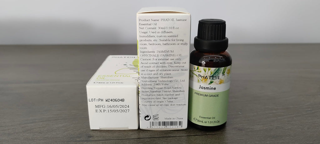 Jasmine Essential Oil 30ml | PHATOIL Long-Lasting Jasmine Oil for Aromatherapy, Diffusers, DIY Soap & Candles