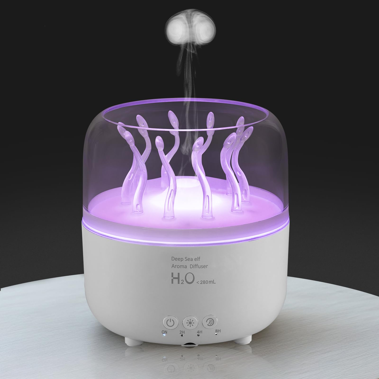 Lifgtzyn Jellyfish Diffuser 280ml - Remote Control, 7-Color LED Night Light, Auto Shut-Off