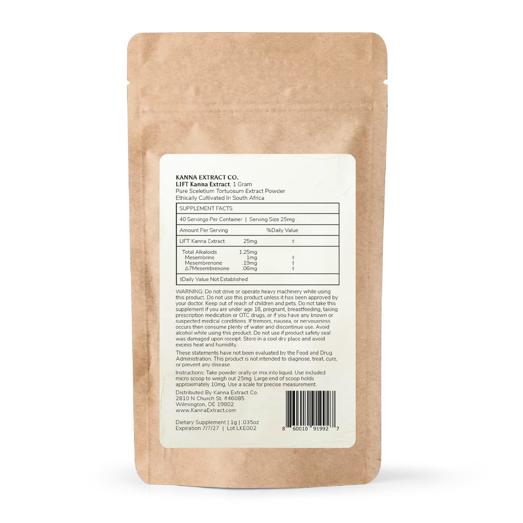 Lift Kanna Extract Powder – 5% Alkaloids, 80% Mesembrine | Lab Tested