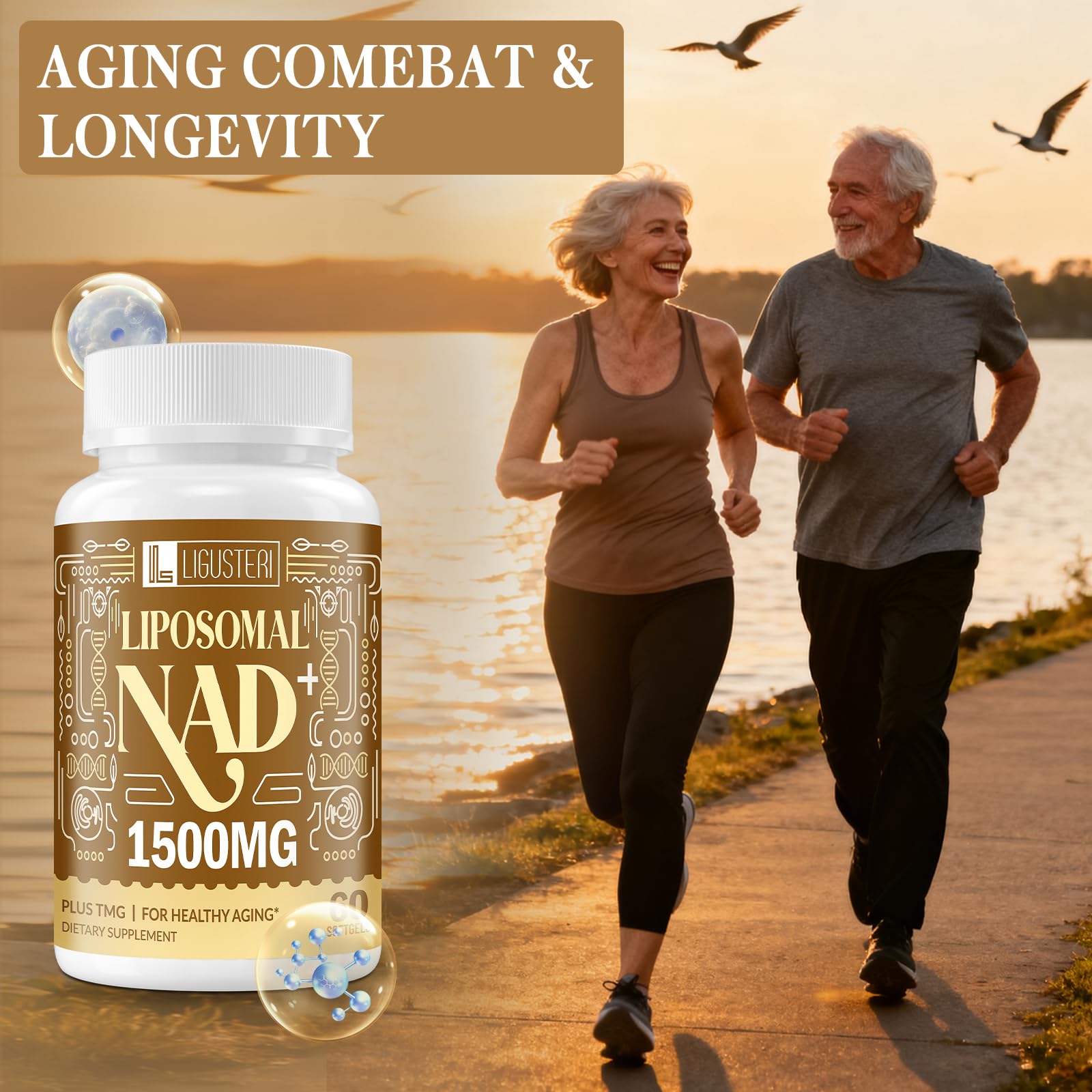 LIGUSTERI 1500 MG Liposomal NAD+ + TMG — 360 Softgels