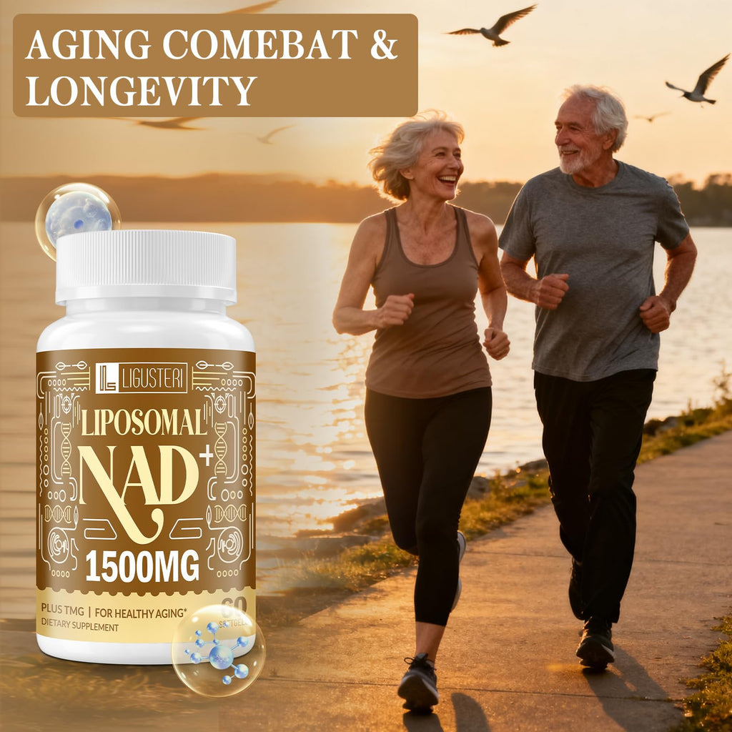 LIGUSTERI Liposomal NAD+ 1500 mg | NAD+ Supplement with TMG for Energy, Longevity & Brain Health | 180 Softgels