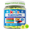 Lilicare Kids Calcium Gummies with Vitamin D3 K2, Magnesium & Zinc | Sugar-Free Algae Calcium | 60 Chewables