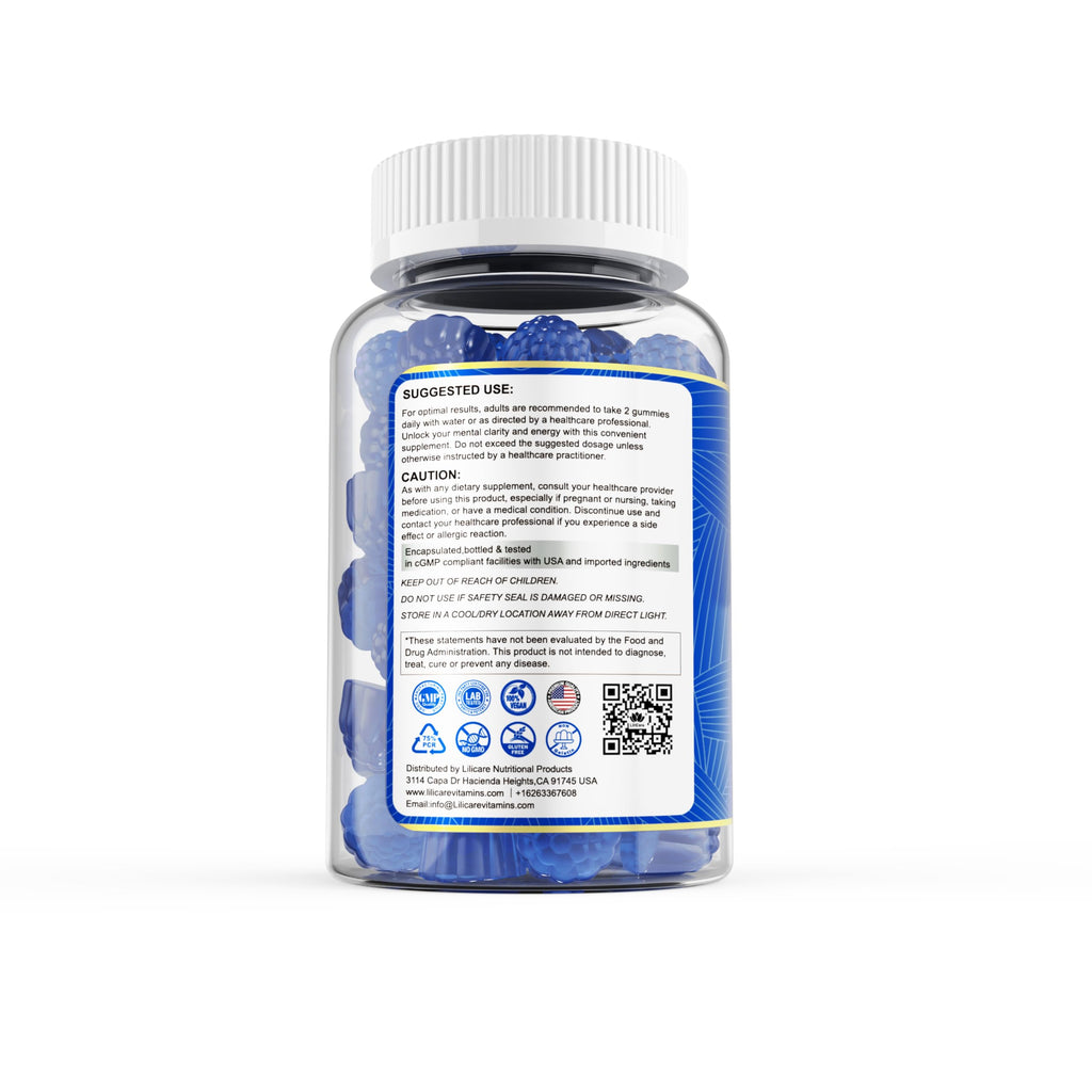 LILICARE Methylene Blue Gummies – Brain & Mitochondrial Support, Sugar Free, 60 Ct