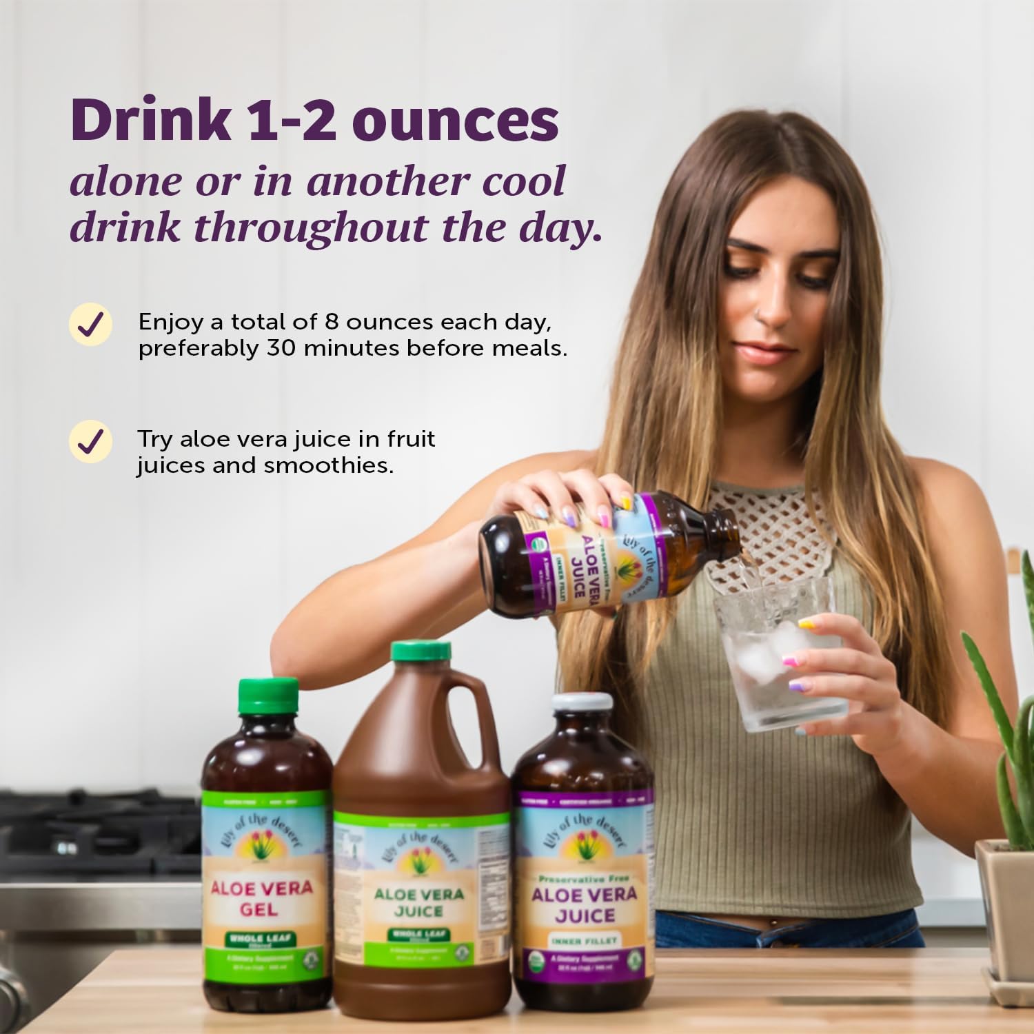 Lily Of The Desert Aloe Vera Juice - Whole Leaf, Non-GMO, 64 oz