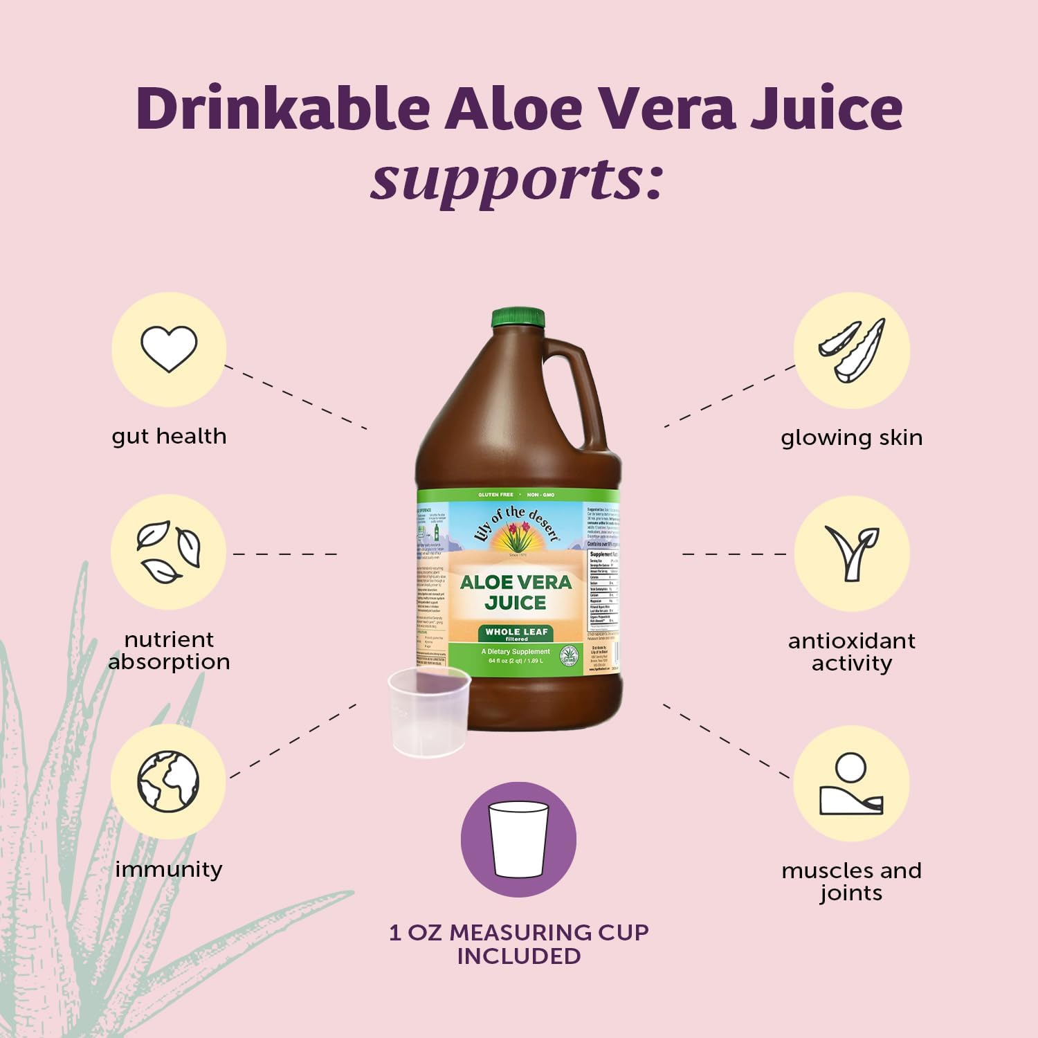 Lily Of The Desert Aloe Vera Juice - Whole Leaf, Non-GMO, 64 oz