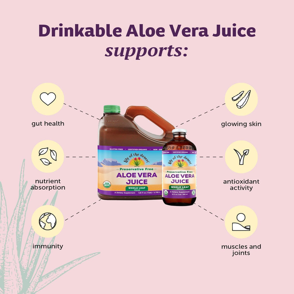 Lily of the Desert Aloe Vera Supplement – Whole Leaf, 32 Fl Oz, 2 Count