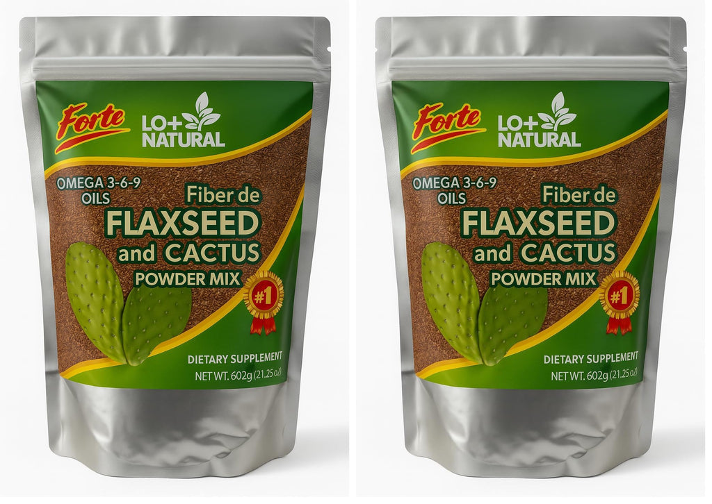 Linaza con Nopal Forte – 8 oz – 100% Natural Flaxseed & Nopal Cactus Powder – Fiber-Rich Digestive Support – Ground Blend Dietary Supplement – Vegan & Non-GMO (Pack of 2)