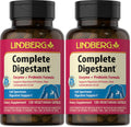 Lindberg Complete Digestant – Multi-Enzyme Formula with Pancreatin & Betaine HCl – 120 Capsules (Pack of 2)