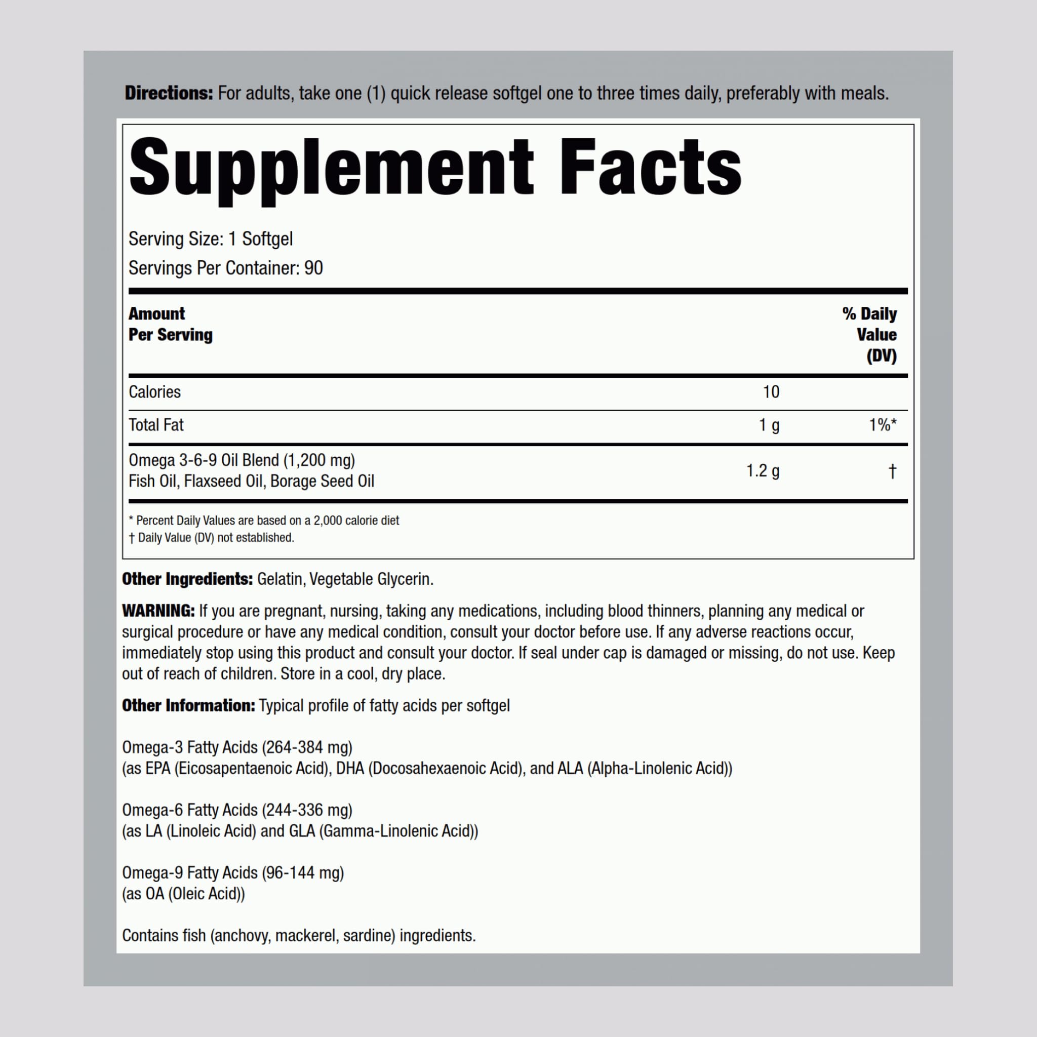 Lindberg Omega 3-6-9 Supplements 1200mg | 90 Softgels | Non-GMO Gluten Free | Pack of 2