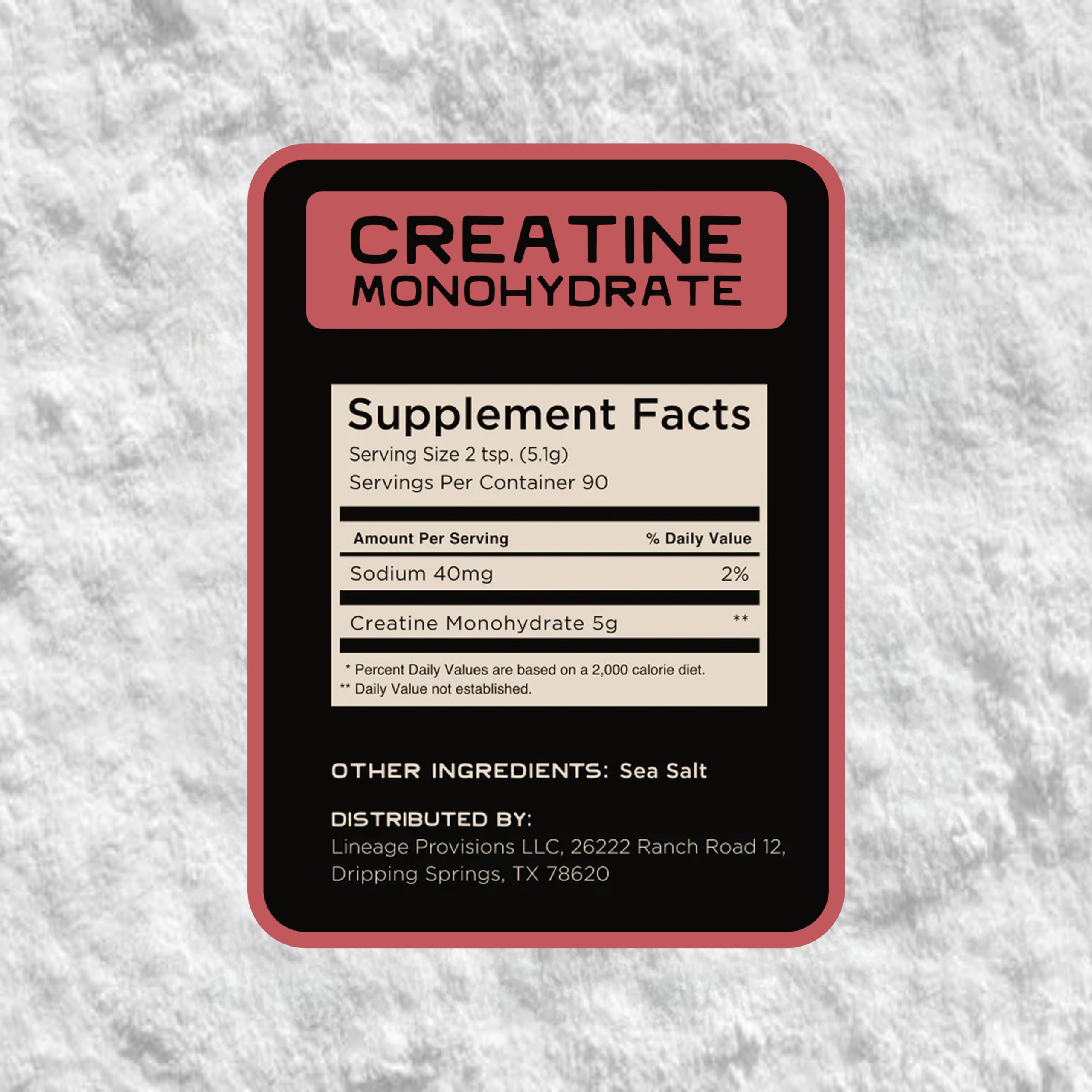 Lineage Provisions Micronized Creatine Monohydrate with Sea Salt – Micronized Creatine Powder for Training & Performance | 90 Servings