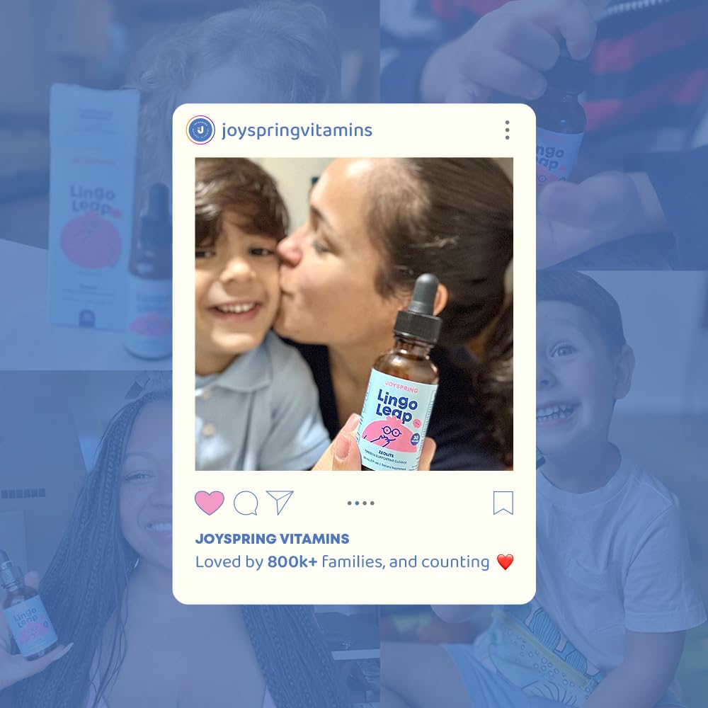 JoySpring LingoLeap: Liquid Kids Formula with Zeolite Clinoptilolite, Methylated B12 & Vitamin D3 | Ages 3+ | 1 fl oz