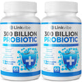Linkvibe Probiotic 300 Billion CFU - 12 Strains with Organic Prebiotics for Digestive Health