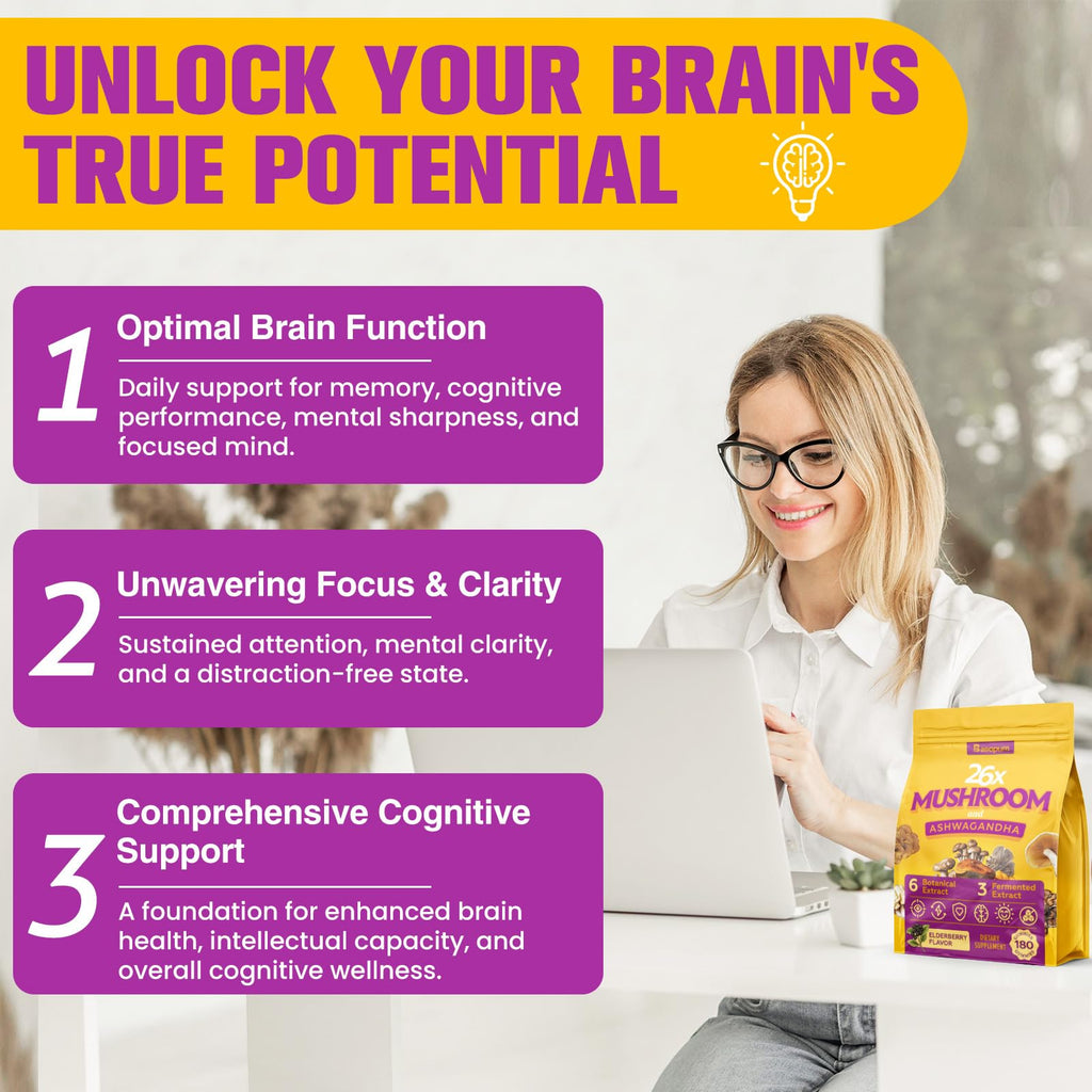 Mushroom Gummies 4000mg – Brain Support, Focus & Immunity (180 Gummies)