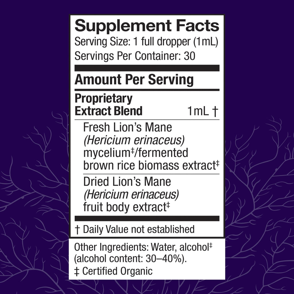 Host Defense Mushrooms Lion's Mane Extract – Brain Health & Focus Support (1 fl oz)