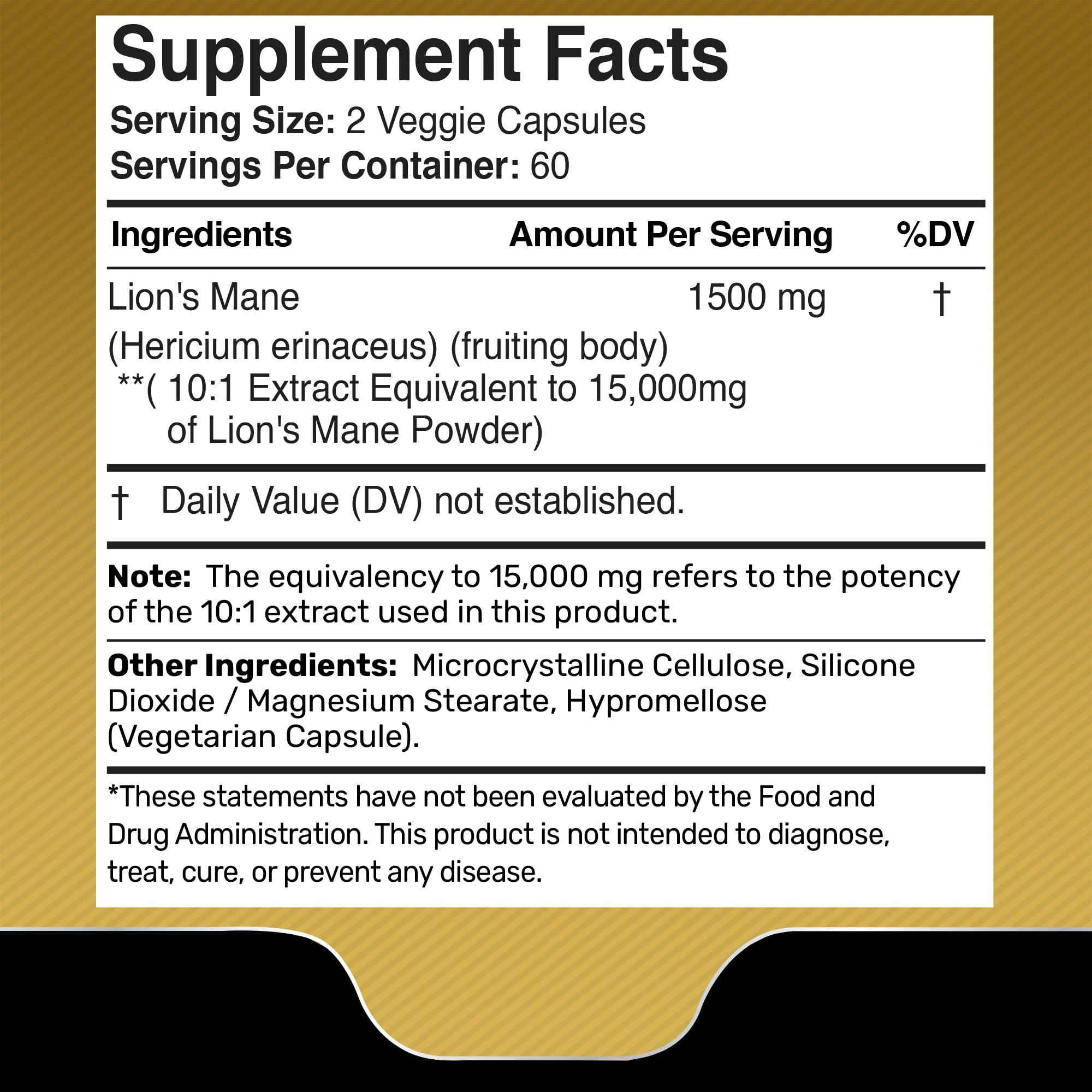 Lion's Mane Mushroom Capsules - 120 Count | Cognitive & Immune Support
