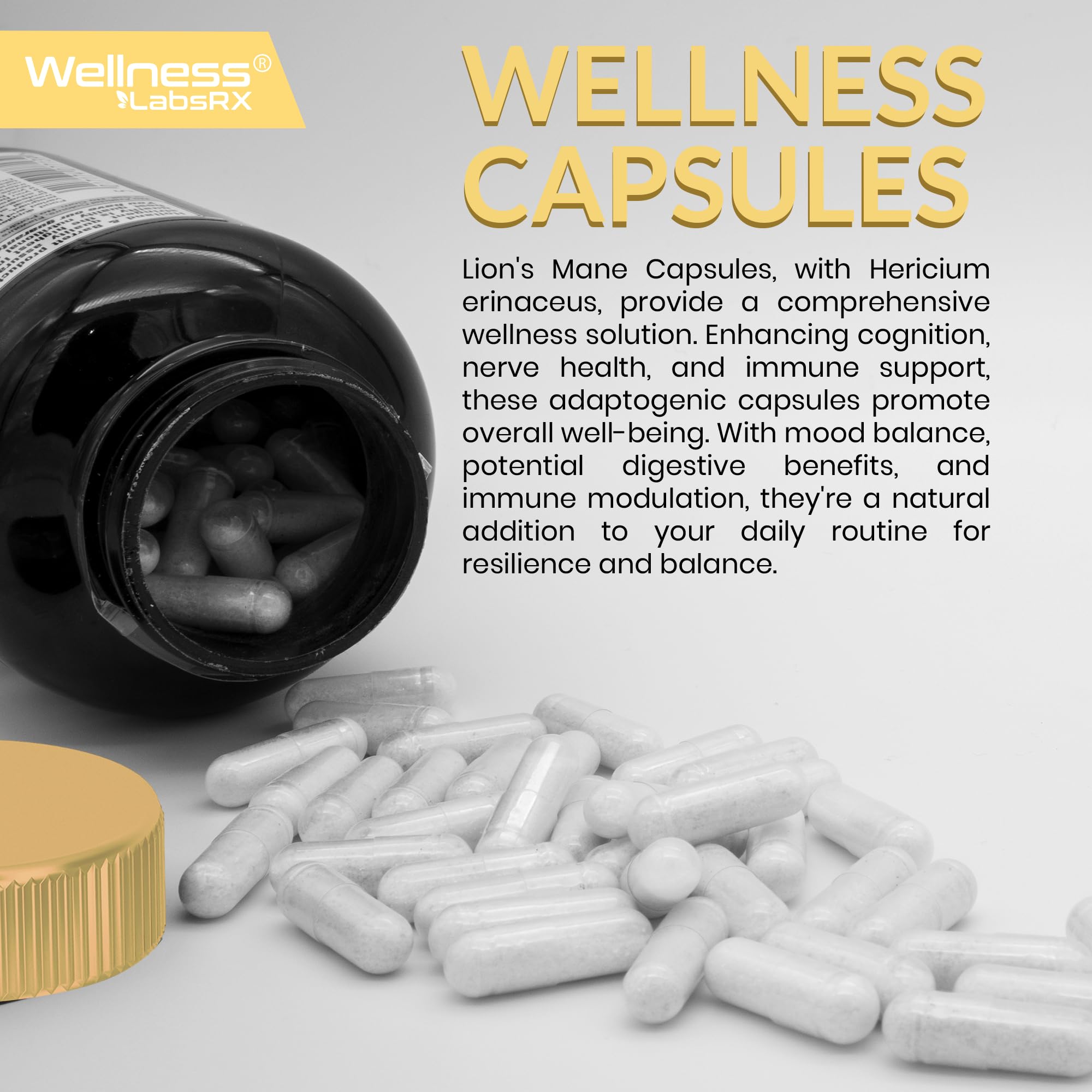 Lion's Mane Mushroom Capsules - 120 Count | Cognitive & Immune Support