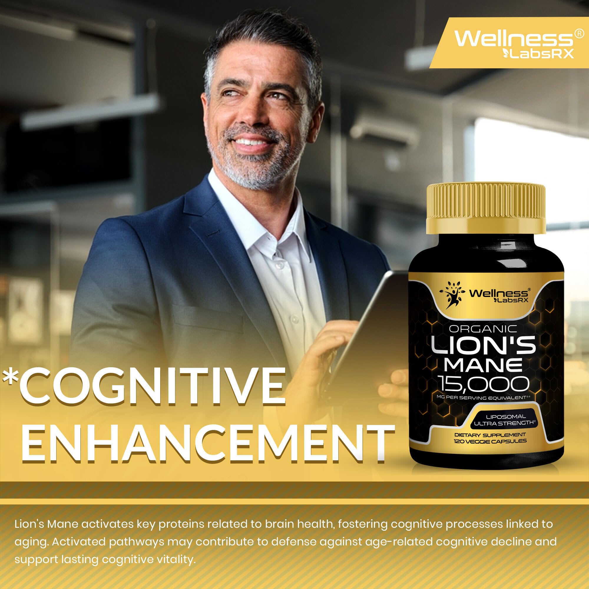 Lion's Mane Mushroom Capsules - 120 Count | Cognitive & Immune Support