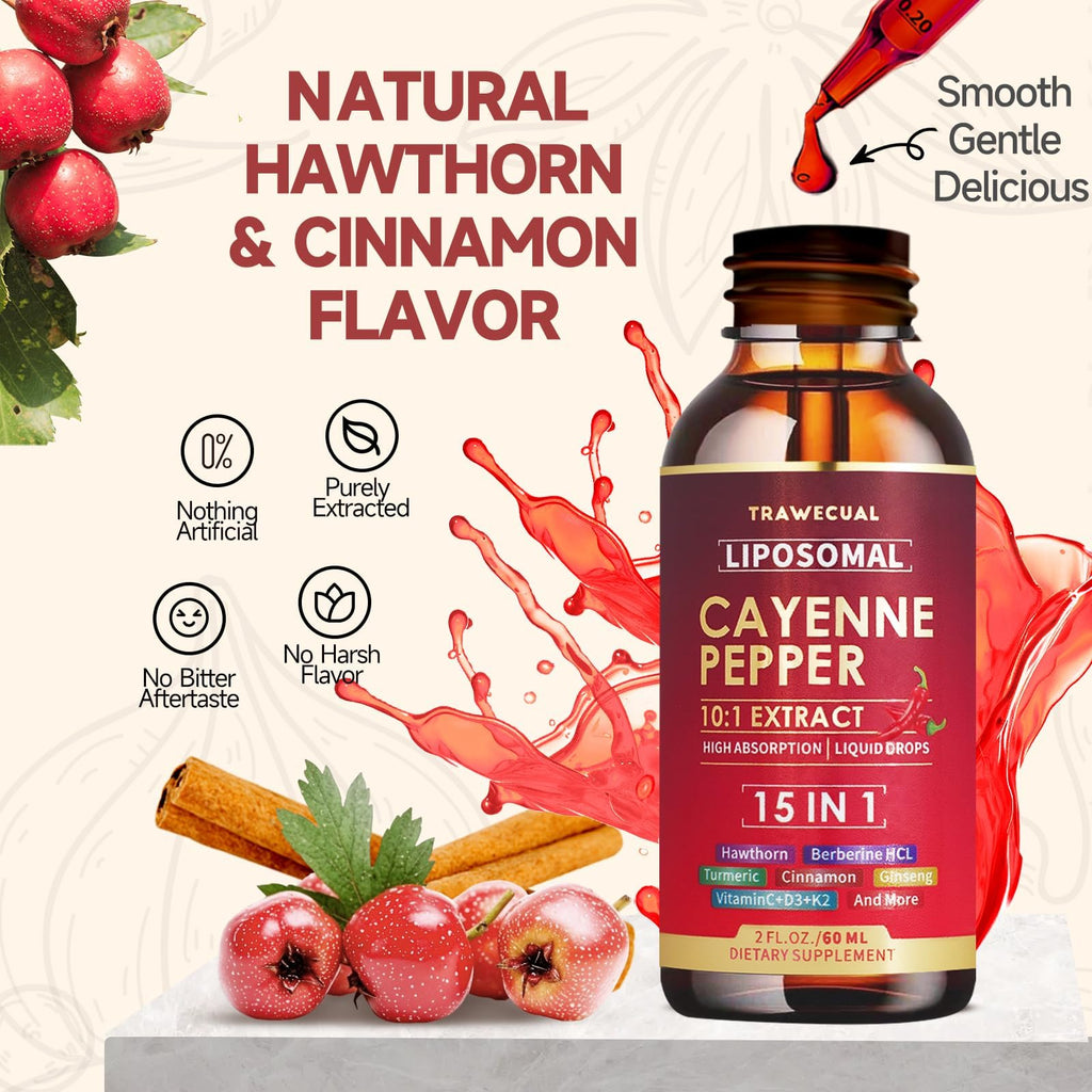 Liposomal Cayenne Pepper Drops – 2 Pack (120ml) | Digestion & Circulatory Support