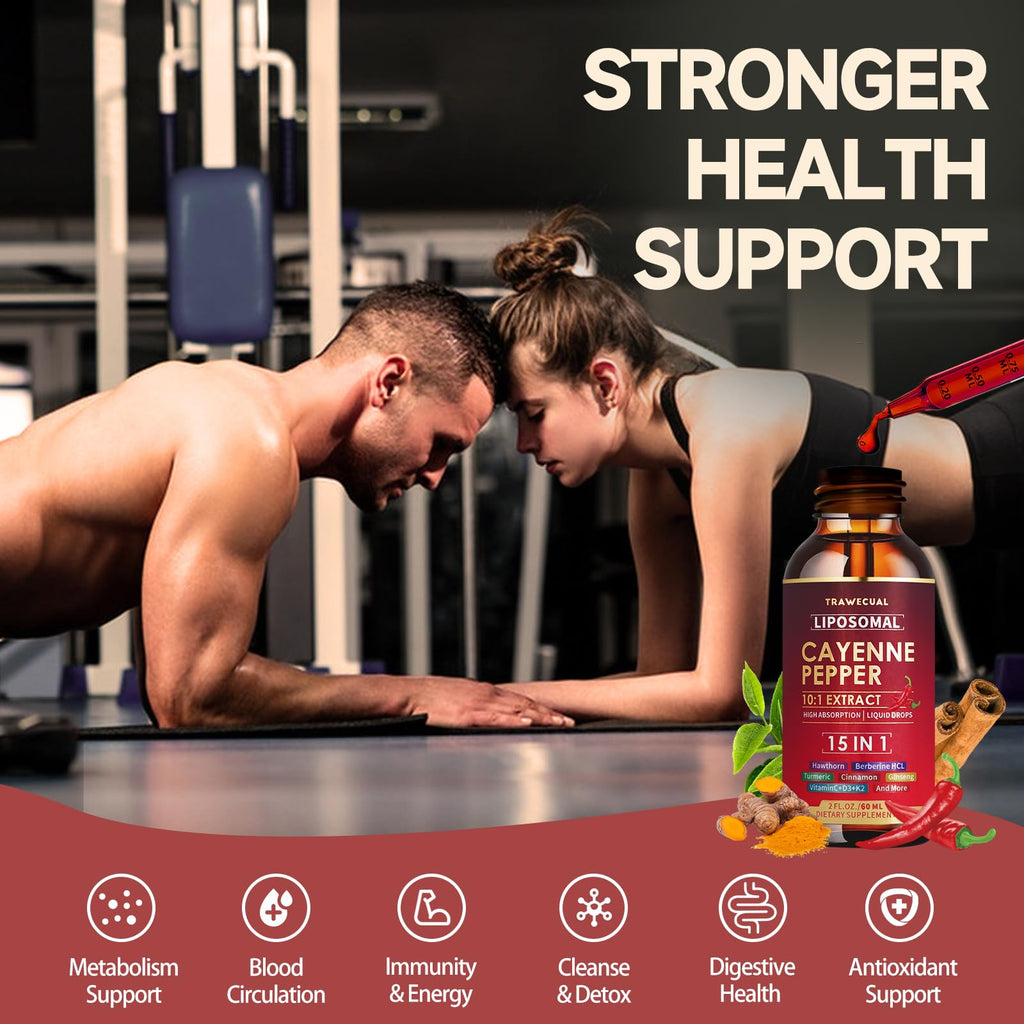 Liposomal Cayenne Pepper Drops – 2 Pack (120ml) | Digestion & Circulatory Support