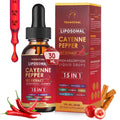 Liposomal Cayenne Pepper Liquid Drops – 15-in-1 Formula with D3, K2, Berberine for Circulation, Metabolism & Digestion | 1 fl oz