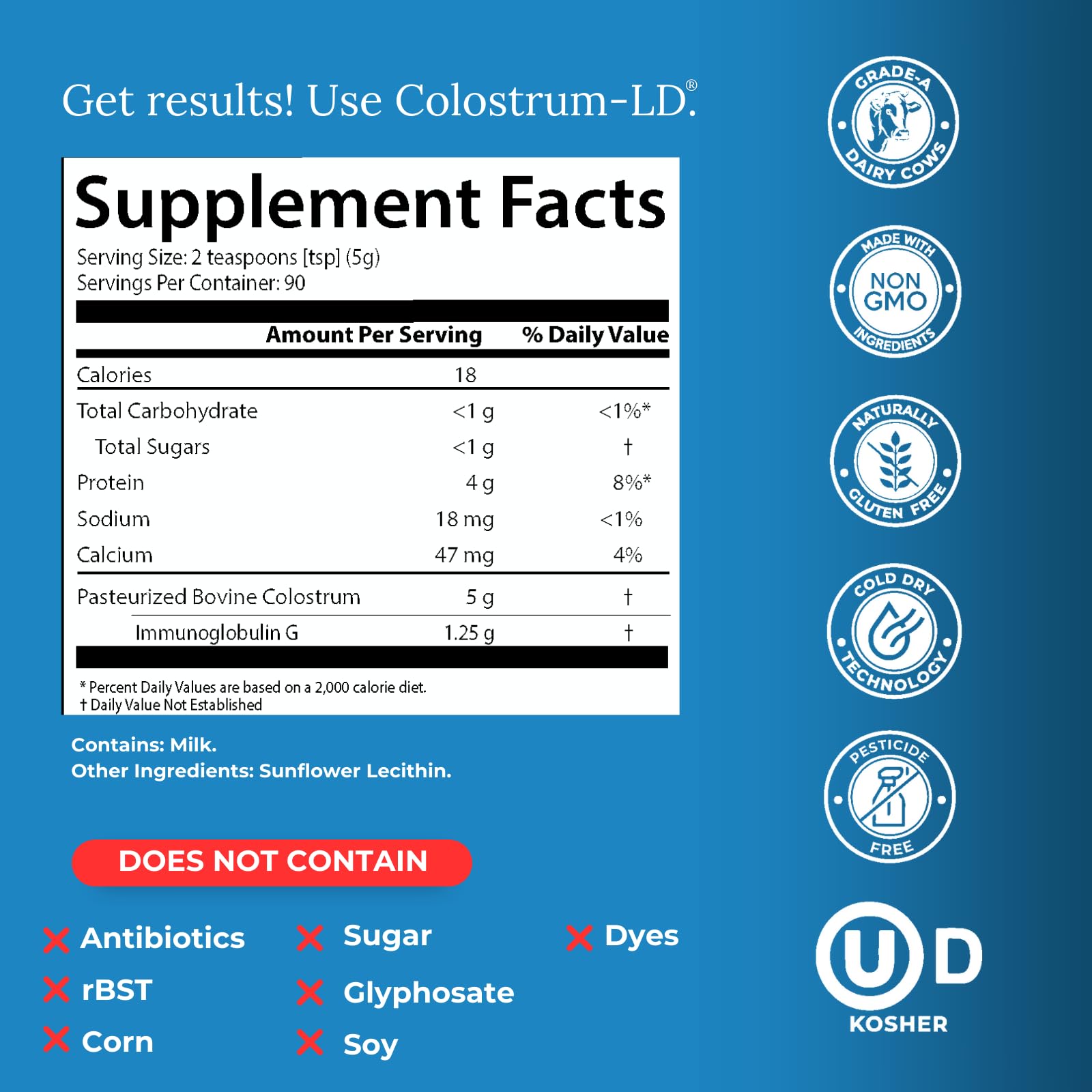 Sovereign Laboratories Colostrum-LD Liposomal Delivery Powder – 90 Servings