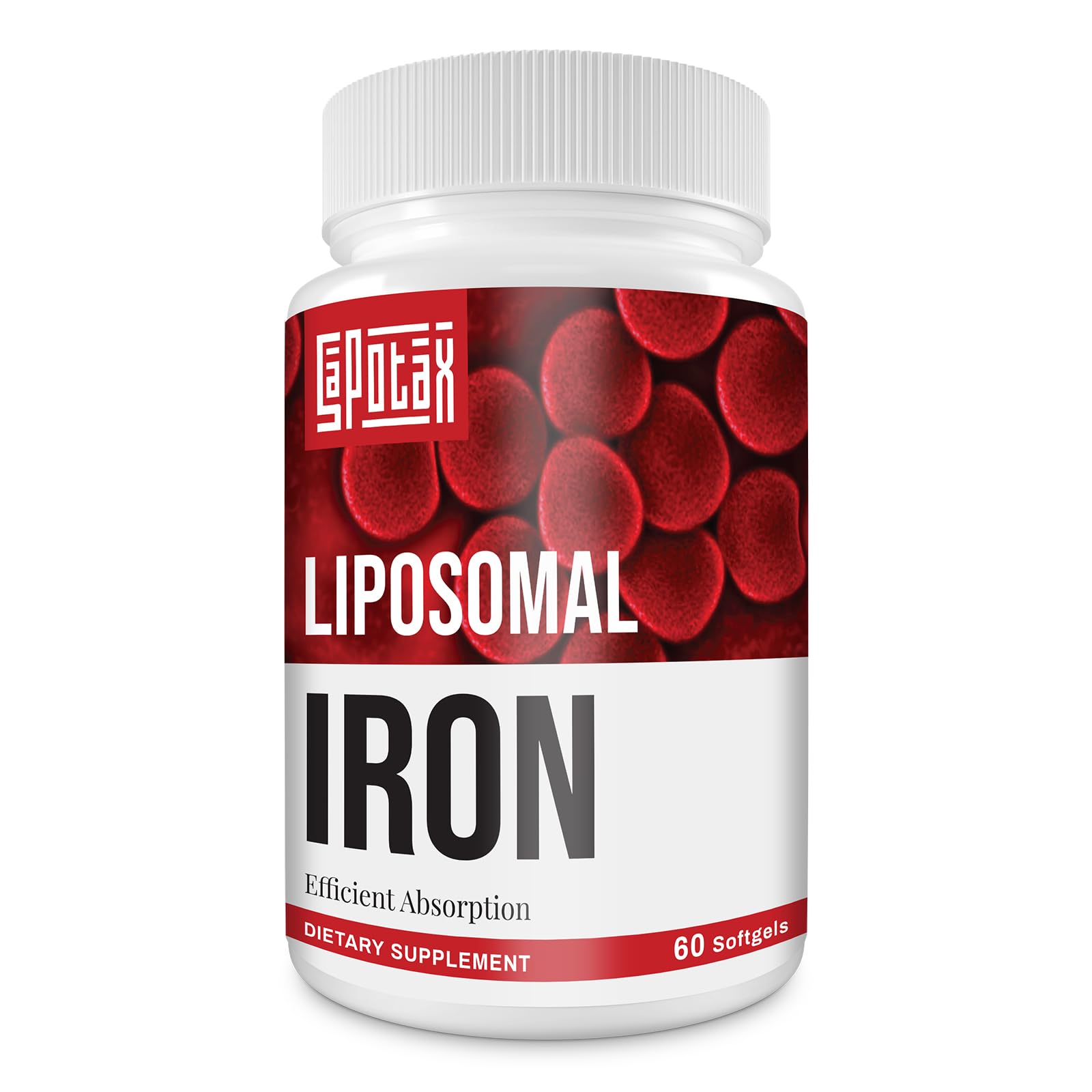 Liposomal Fe Iron Supplement for Women & Men - 65mg Iron with Folic Acid & B12 | 60 Softgels