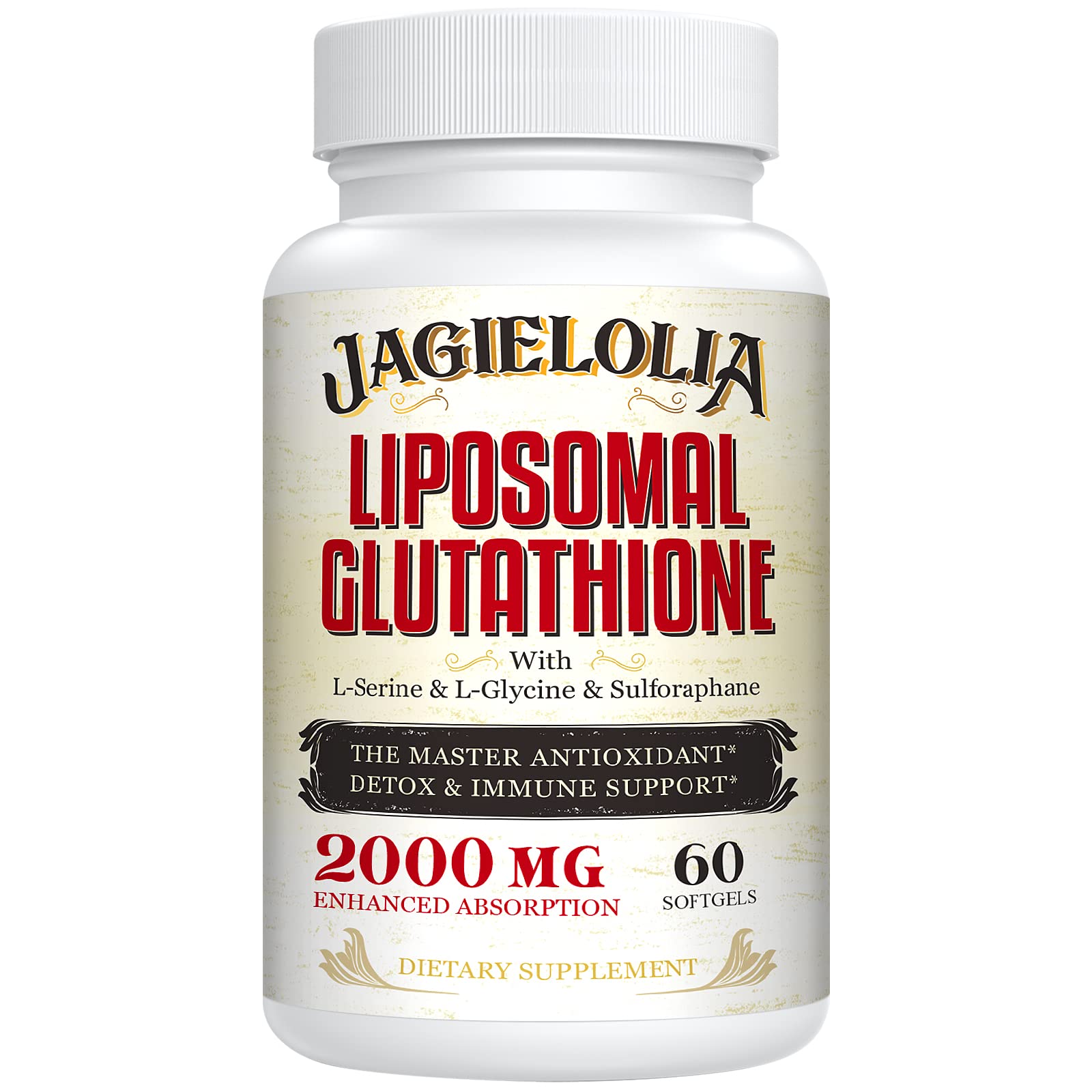 Liposomal Glutathione 2000 mg with L-Serine, L-Glycine & Sulforaphane – 60 Softgels