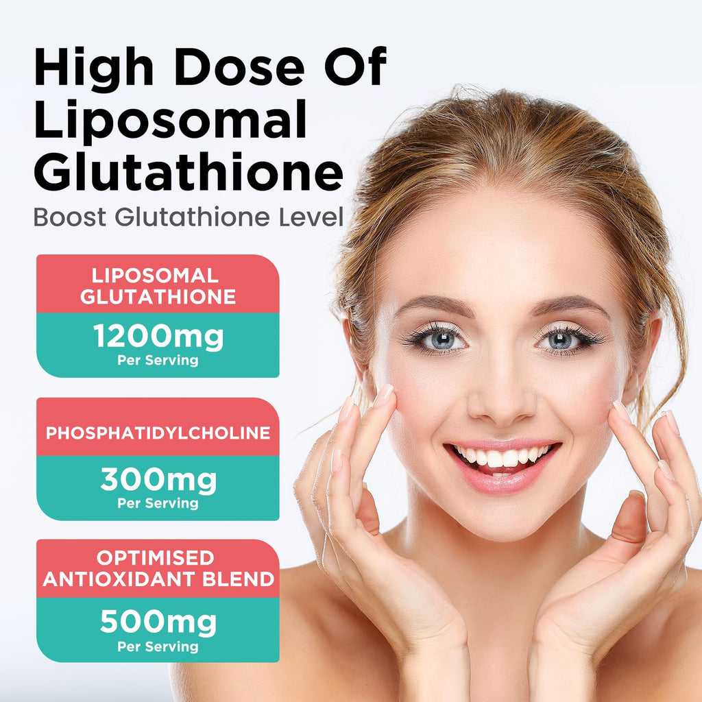 Liposomal Glutathione 2000mg Liquid Drops – Strawberry 2oz | Immune Support, Skin Health, Liver Detox