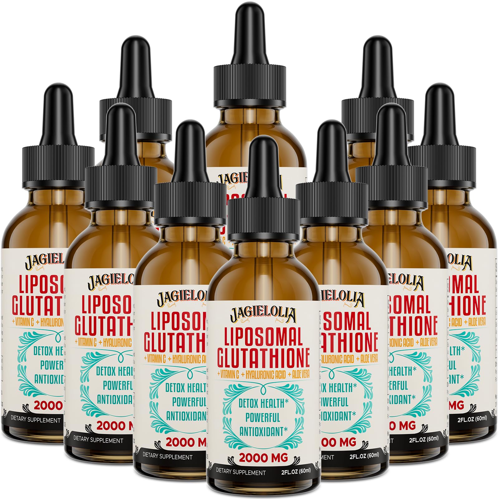 Jagielolia Liposomal Glutathione Liquid 2000MG – Antioxidant Detox, Liver Support, and Energy (Vegan, 20 fl oz)