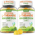 Liposomal L-Theanine Magnesium Gummies 200mg with GABA, 5-HTP – Sleep & Relax (2 Packs)