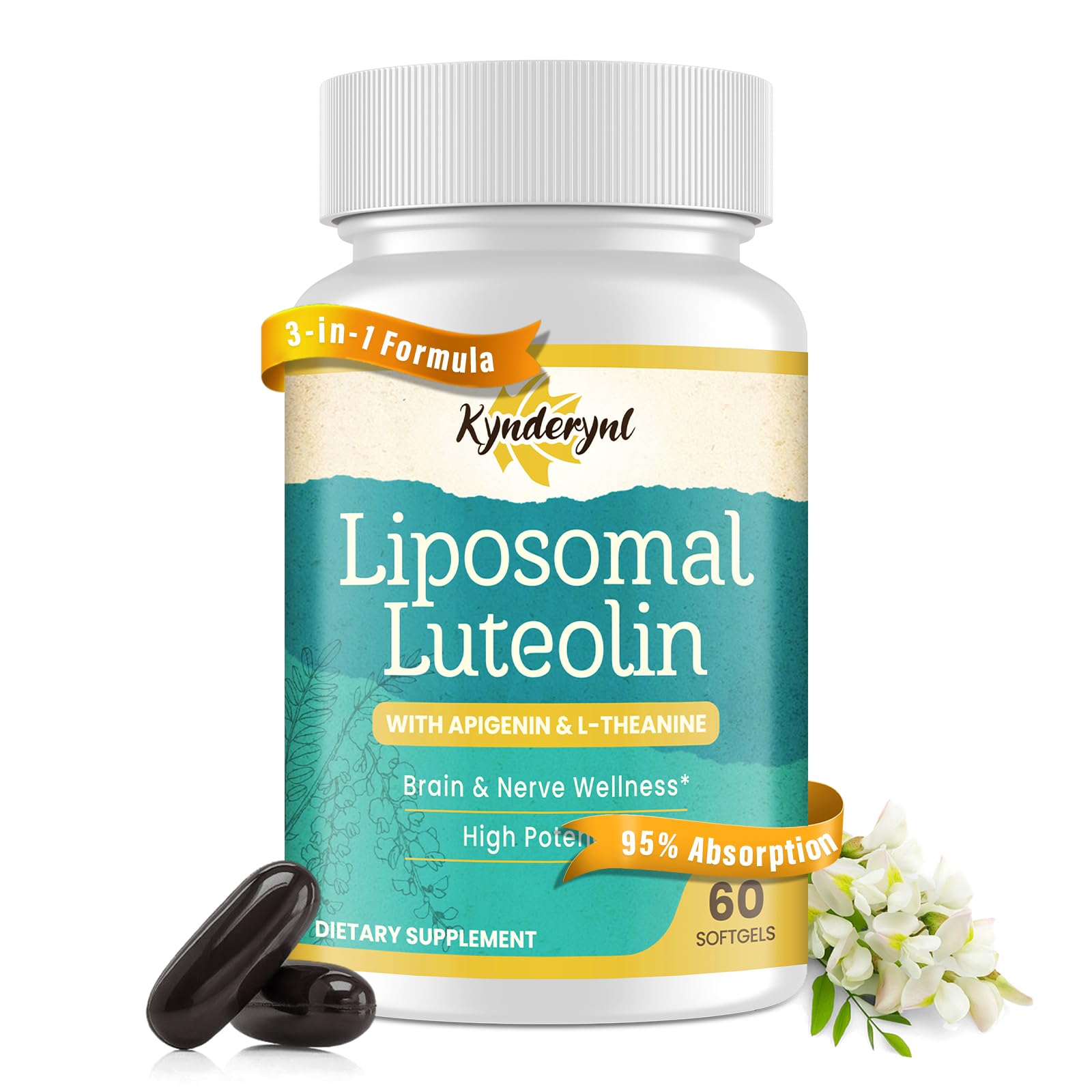 Liposomal Luteolin 200mg – Brain Support with Apigenin & L-Theanine