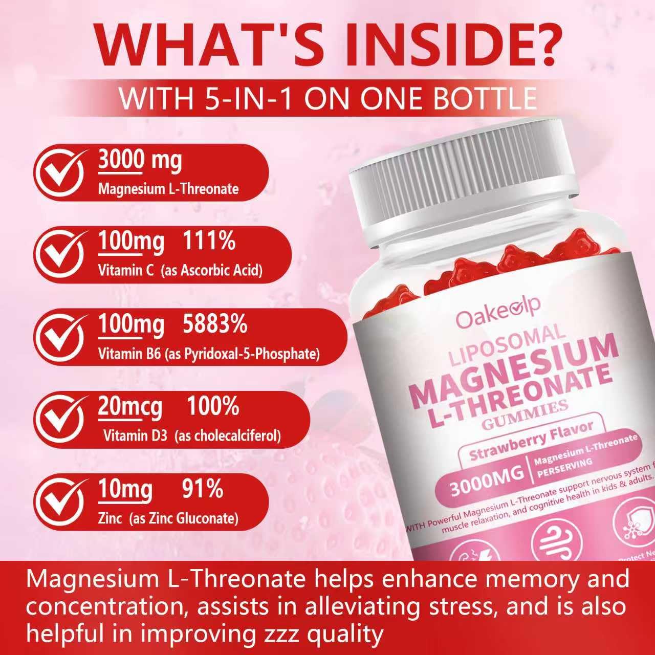 2 Pack Liposomal Magnesium Threonate Gummies – High-Potency 3000mg, 98% Absorption | Magnesium L-Threonate for Muscle & Nervous System (Kids & Adults)