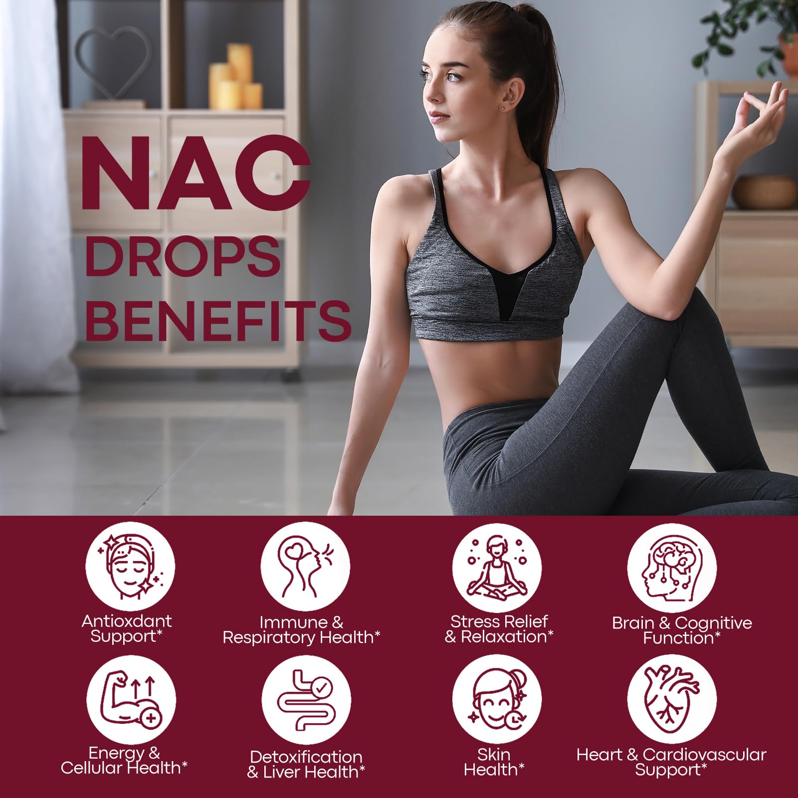 Liposomal NAC Liquid Drops – 600mg N-Acetyl Cysteine with Glutathione, Resveratrol & Zinc (Strawberry, 4 oz)