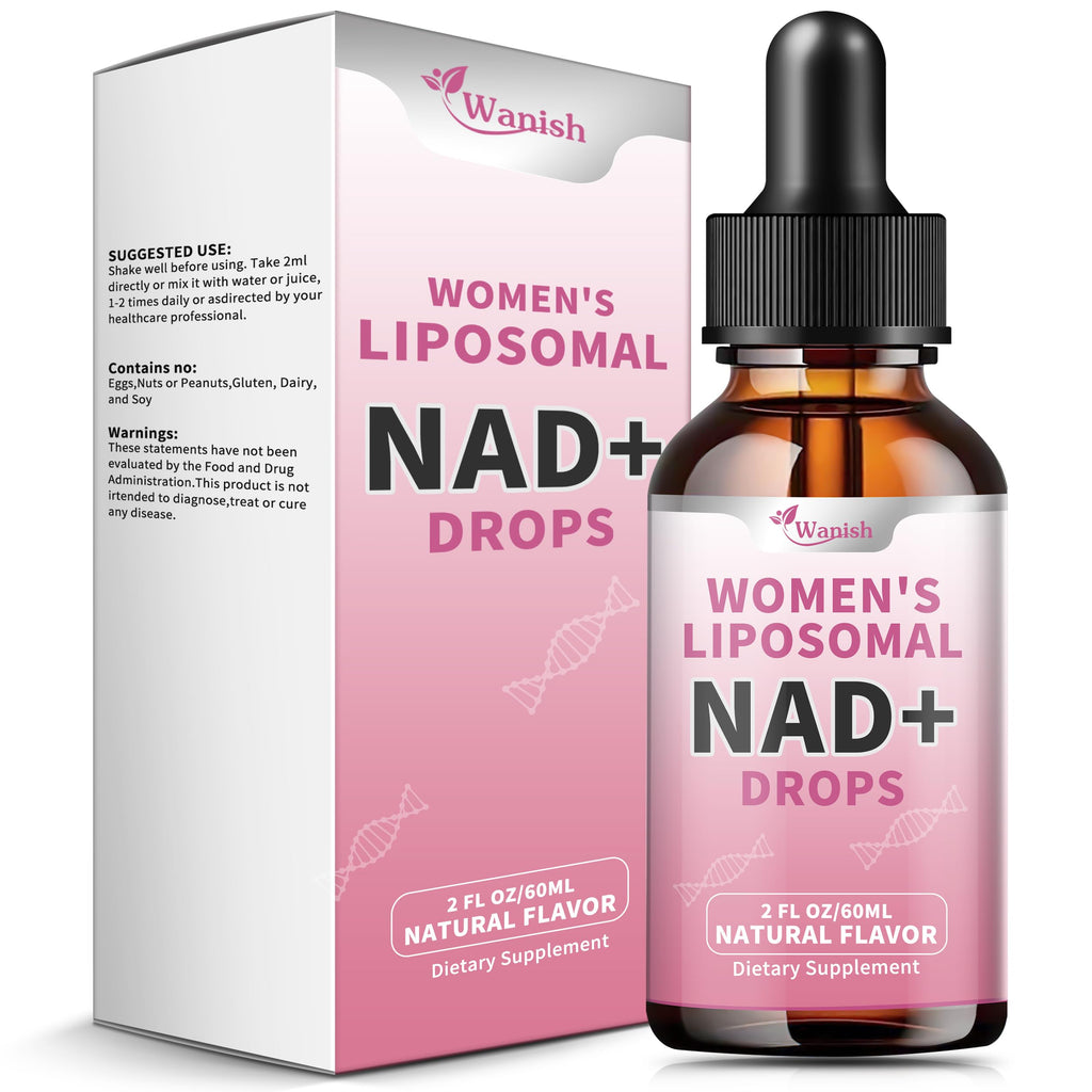 Liposomal NAD Liquid Supplement for Women – 500mg NAD+, 2 Fl Oz, Vegan, Sugar-Free, Additive-Free