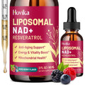 Liposomal NAD Supplement - 1200mg NAD+ Liquid Drops for Women & Men with Resveratrol, Black Pepper Extract - Support Anti-Aging, Brain & Cellular Mitochondrial Health - 2 Fl Oz Mixed Berry Flavor