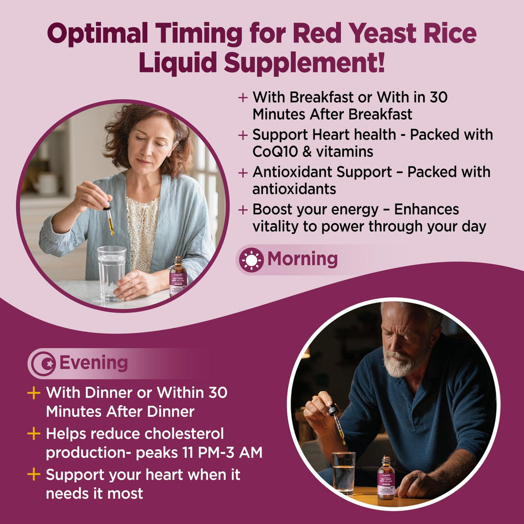 Liposomal Red Yeast Rice + CoQ10 Liquid Drops 1200mg – Heart Health