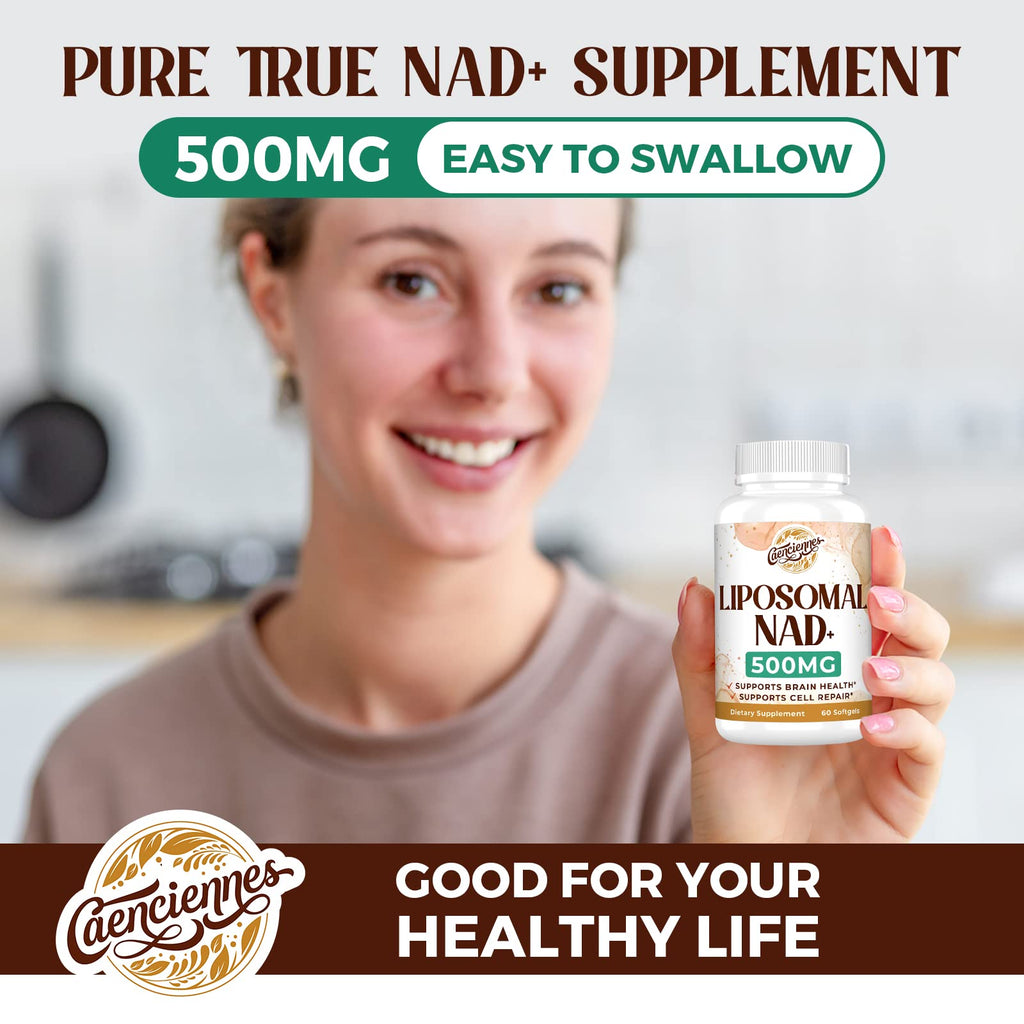 Caenciennes Liposomal NAD+ 500 mg Supplement — True NAD+, Superior Absorption, 240 Servings