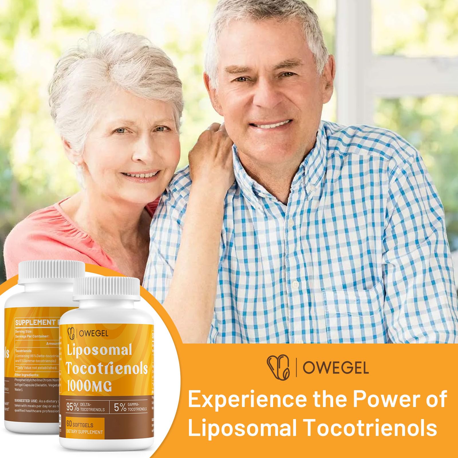 owegel Liposomal Tocotrienols 1000mg – High Bioavailability Vitamin E Tocotrienols, 60 Softgels