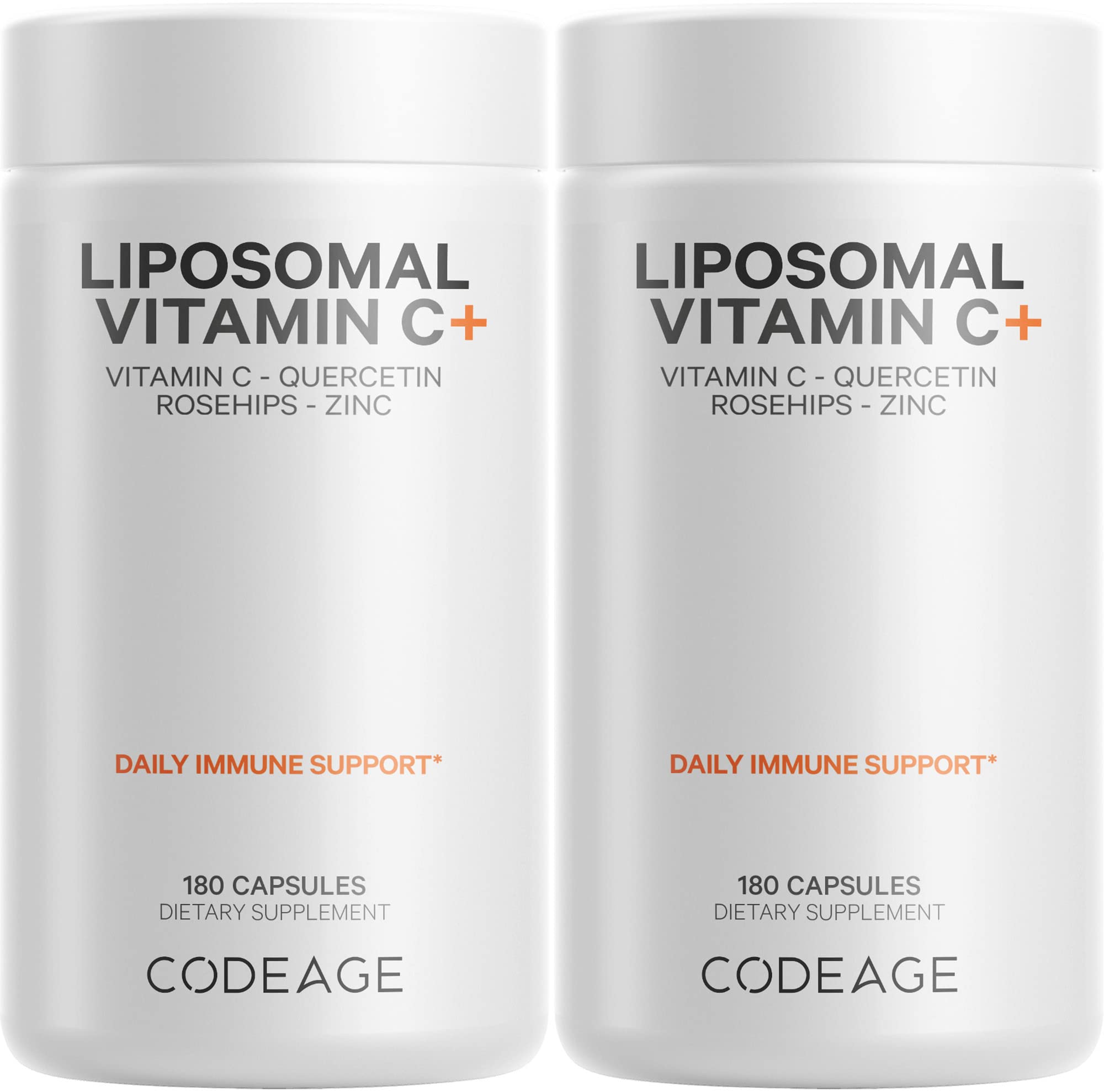 Codeage Liposomal Vitamin C 1500mg with Zinc & Elderberry – Vegan, Non-GMO, 2-Pack