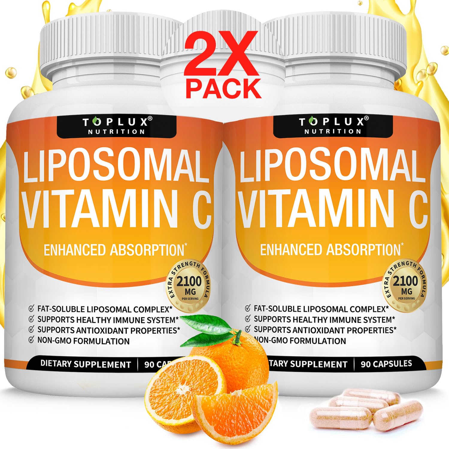 Liposomal Vitamin C 2100mg – High Absorption Immune Support | Vegan
