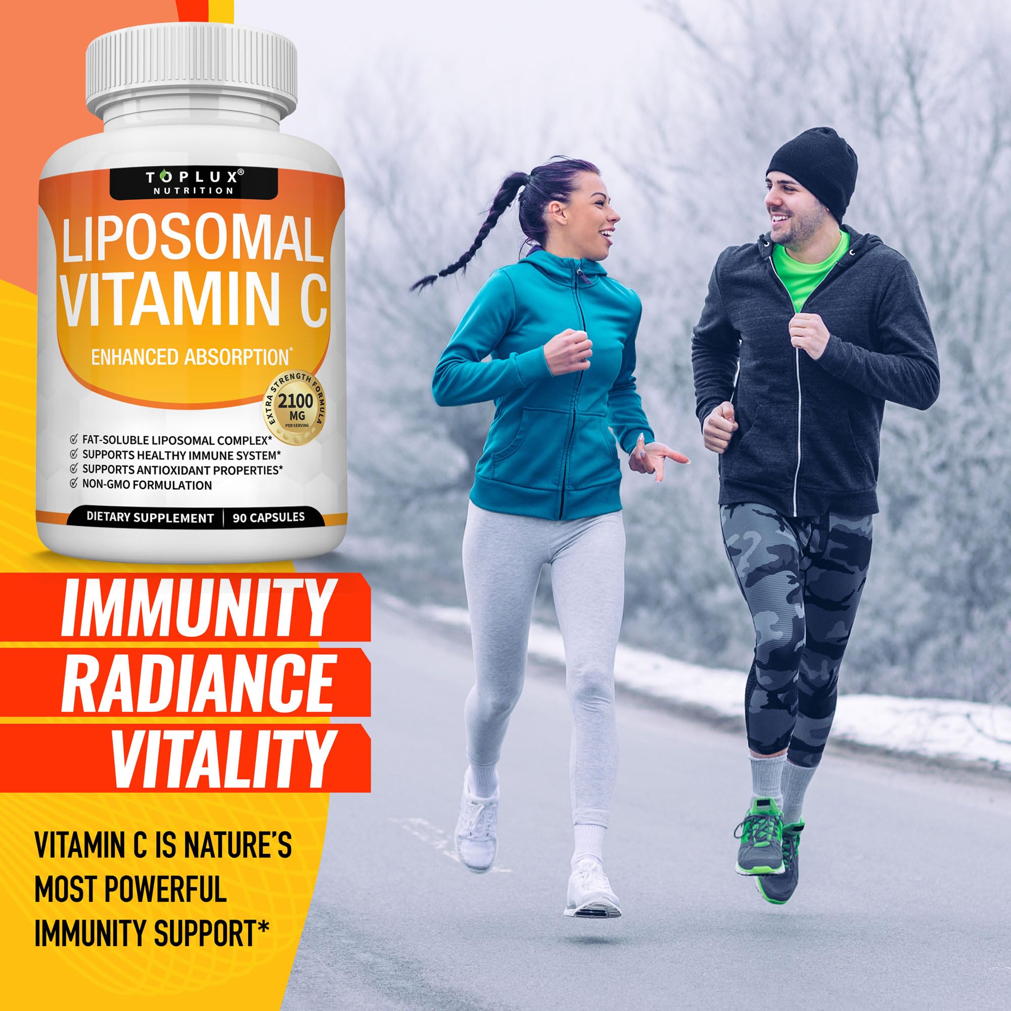 Liposomal Vitamin C 2100mg – High Absorption Immune Support | Vegan