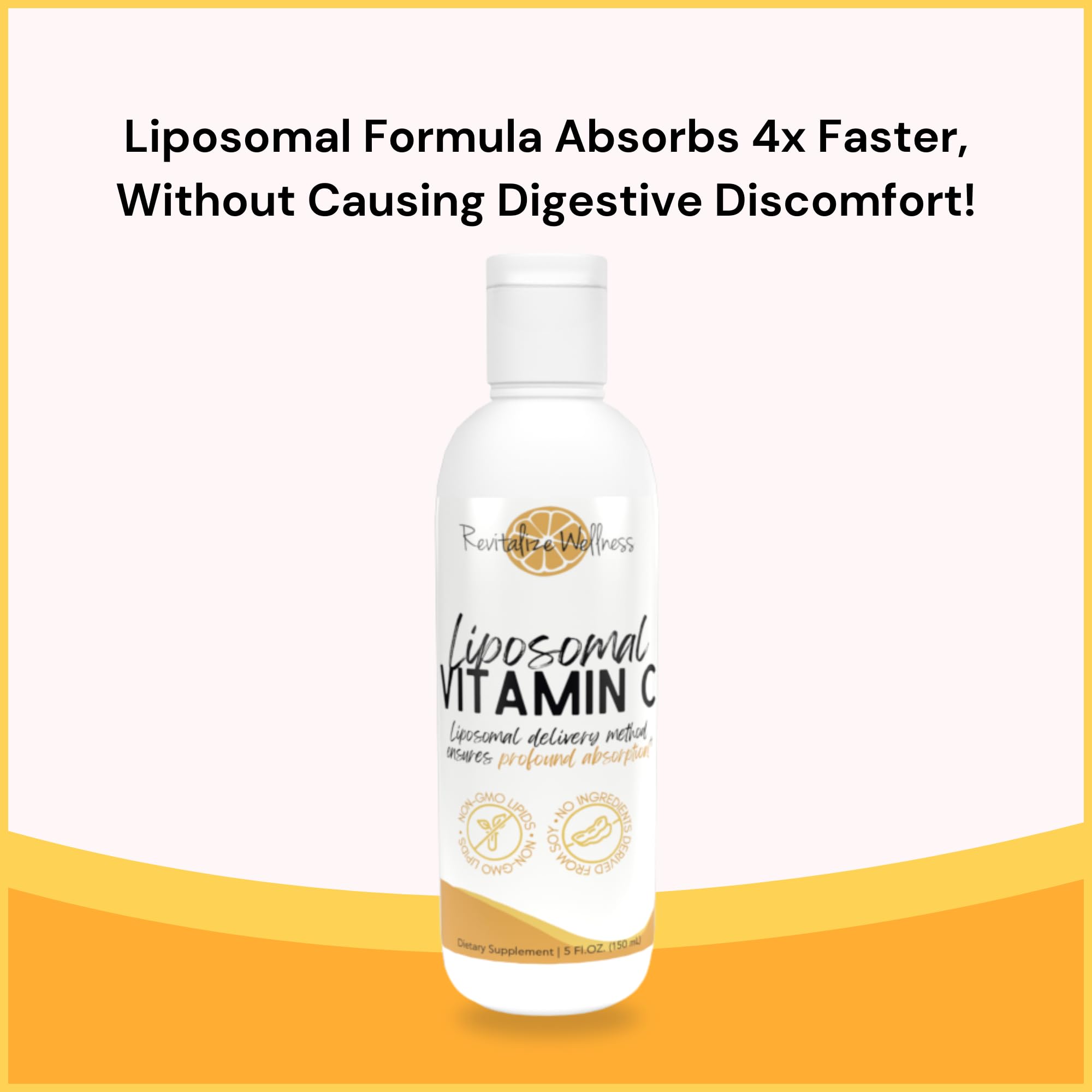 Revitalize Wellness Liposomal Vitamin C 1,000 mg - Pure, Corn Free, GMO-Free, 30 Servings